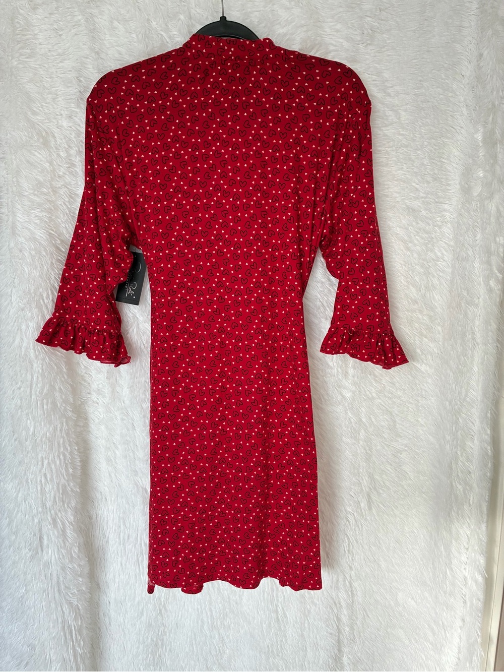 Rene Rofe Red Heart-Print Tie-Waist Robe - Picture 5 of 5